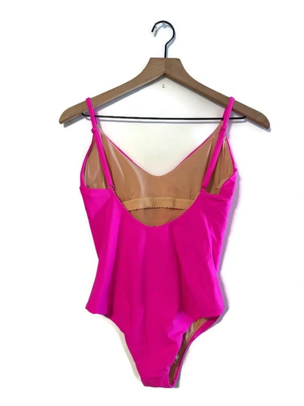 NWT J.Crew Hot Pink Rounded V-neck one-piece swimsuit Women’s size 6 Small